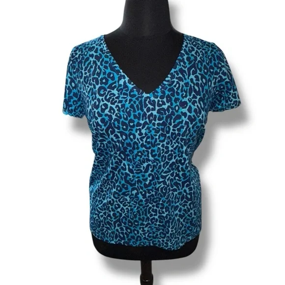 LILLY PULITZER NWT Etta V-Neck Top - My Favorite Spot Oyster Bay Navy XL - Picture 2 of 10